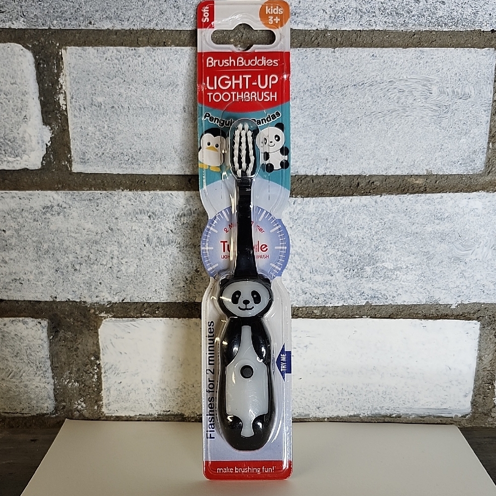 Brush Buddies Light-Up Panda Toothbrush Kids 3+ Flashes For 2 Minutes